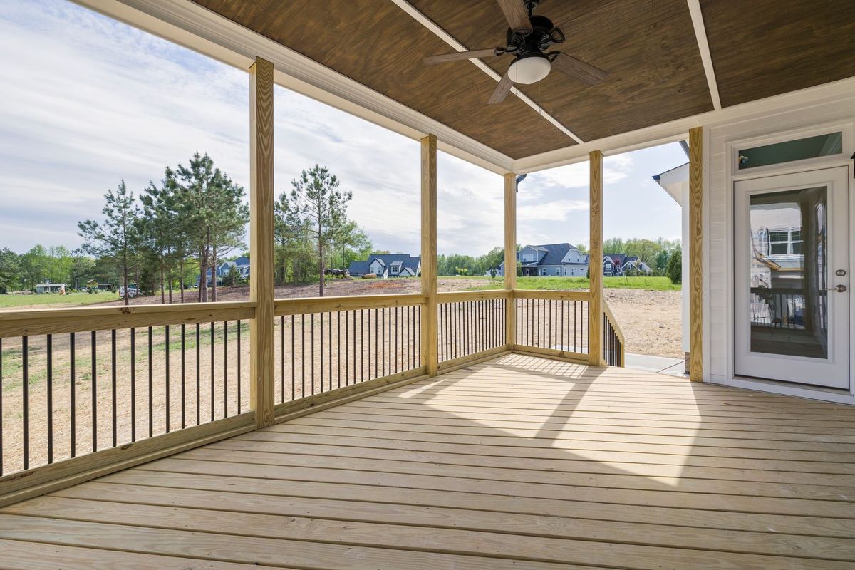 Finished covered porch with new decking